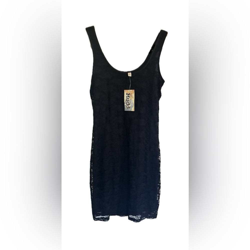 Mudd Women’s Black Lace Bodycon Mini Dress Medium Sleeveless Grunge Y2K NWT